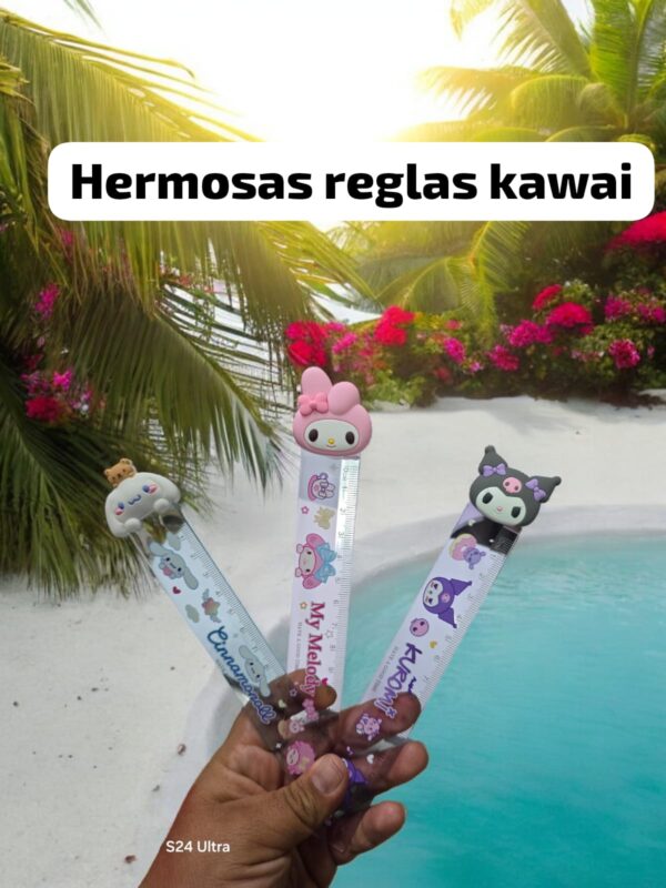 Regla escolar Kawaii